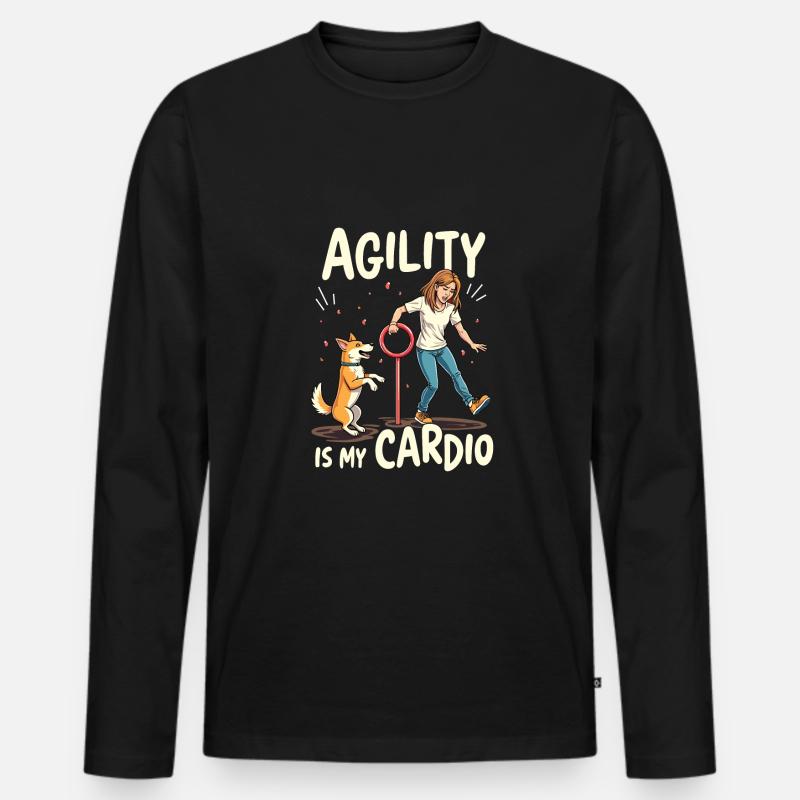 Agility - Männer Premium Bio Langarmshirt - Schwarz