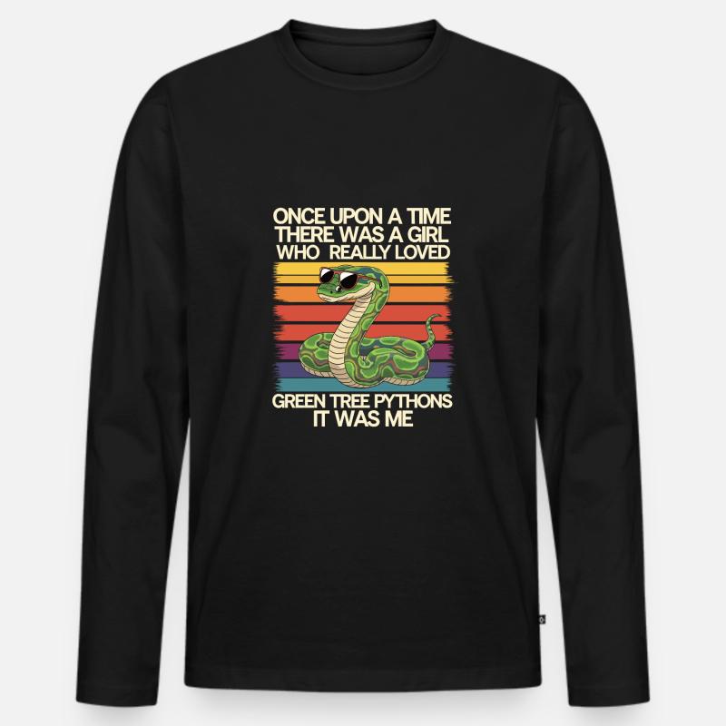 Schlange - Männer Premium Bio Langarmshirt - Schwarz