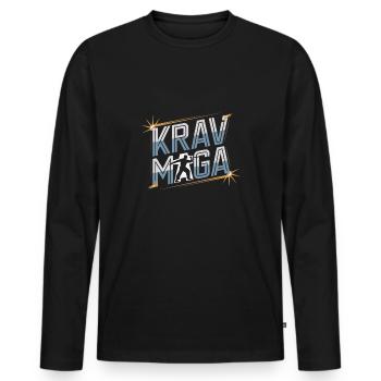 Krav Maga - Männer Premium Bio Langarmshirt - Schwarz - Vorne - Nico (187cm)