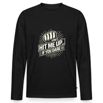 Krav Maga - Männer Premium Bio Langarmshirt - Schwarz - Vorne - Nico (187cm)