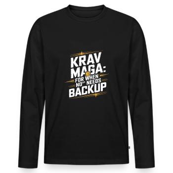 Krav Maga - Männer Premium Bio Langarmshirt - Schwarz - Vorne - Nico (187cm)