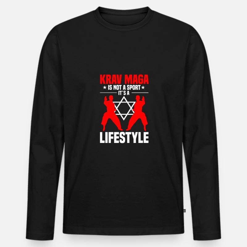 Krav Maga - Männer Premium Bio Langarmshirt - Schwarz