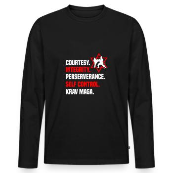 Krav Maga - Männer Premium Bio Langarmshirt - Schwarz - Vorne - Nico (187cm)
