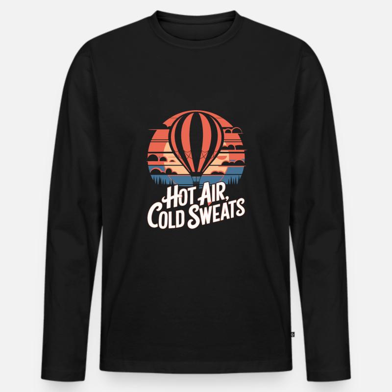 Heißluftballon - Männer Premium Bio Langarmshirt - Schwarz