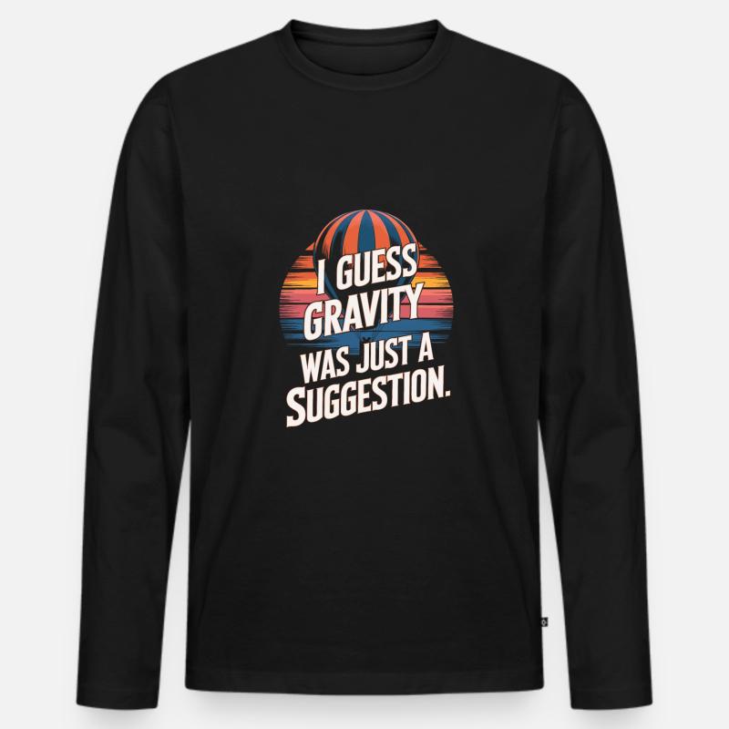 Heißluftballon - Männer Premium Bio Langarmshirt - Schwarz