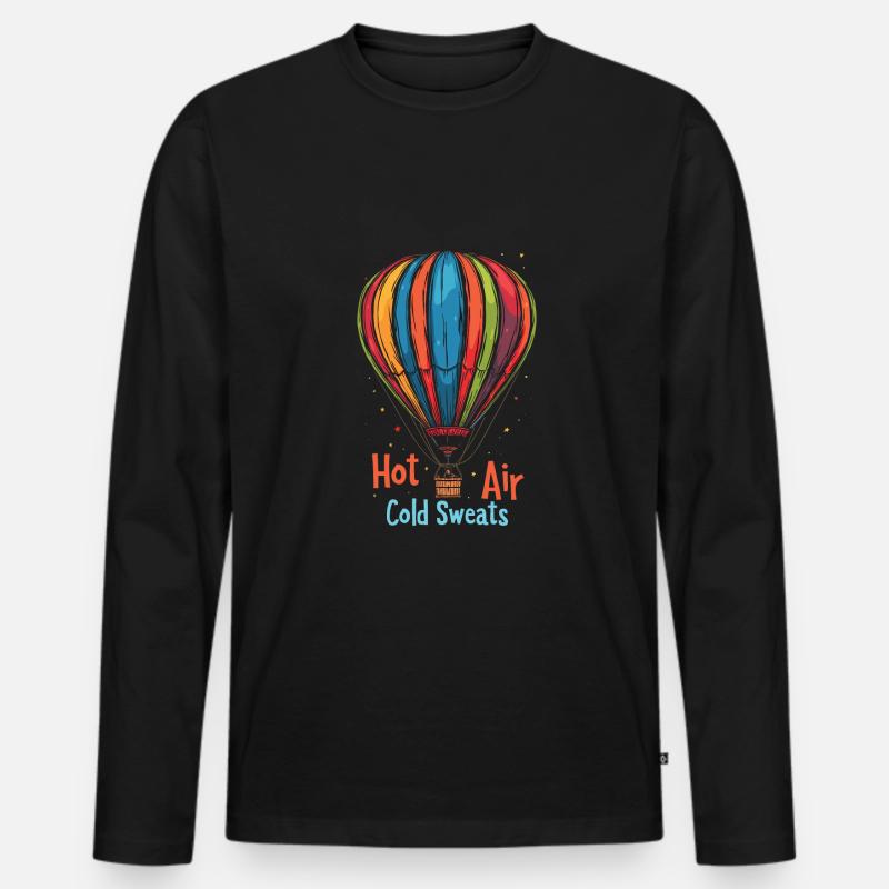 Heißluftballon - Männer Premium Bio Langarmshirt - Schwarz