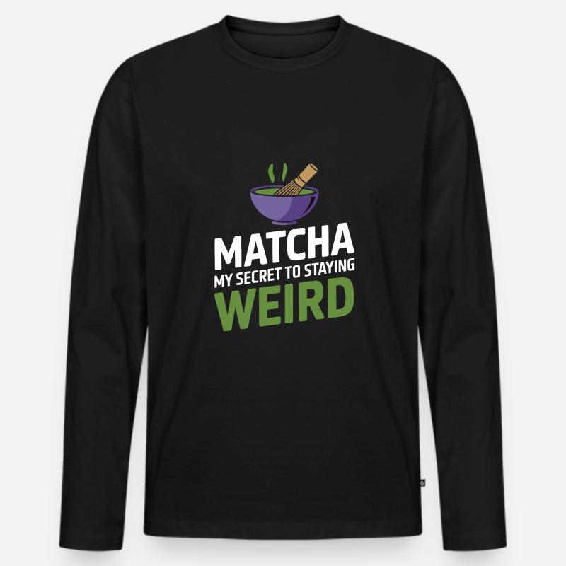 Matcha - Männer Premium Bio Langarmshirt - Schwarz