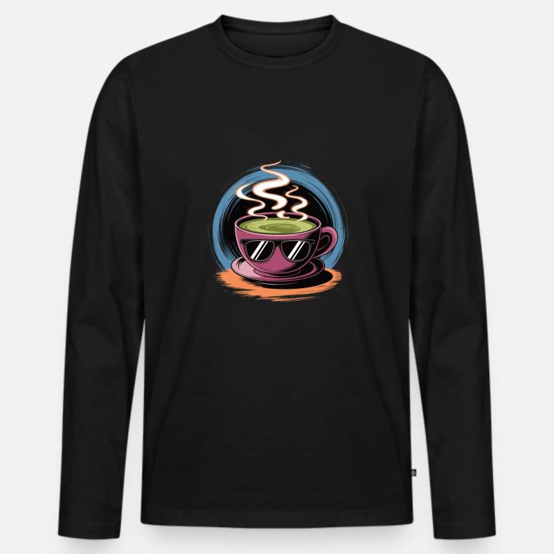 Matcha - Männer Premium Bio Langarmshirt - Schwarz