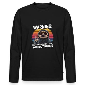Office humor - Men's Premium Organic Long Sleeve Shirt - black - Front - Nico (187cm)