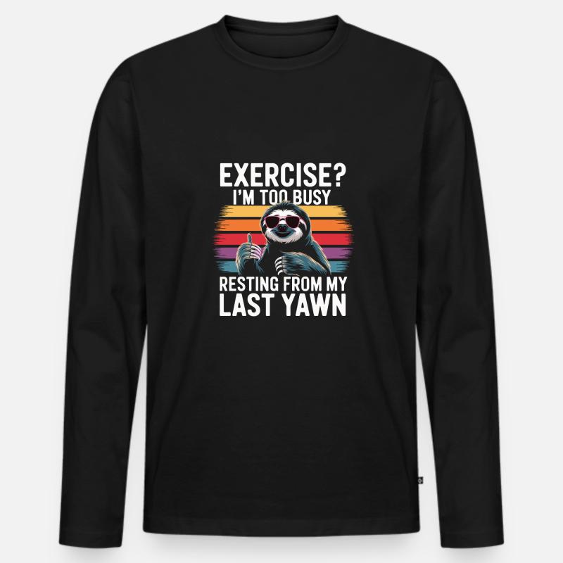 Bürohumor - Männer Premium Bio Langarmshirt - Schwarz