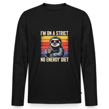 Office humor - Men's Premium Organic Long Sleeve Shirt - black - Front - Nico (187cm)