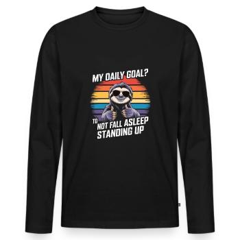 Office humor - Men's Premium Organic Long Sleeve Shirt - black - Front - Nico (187cm)