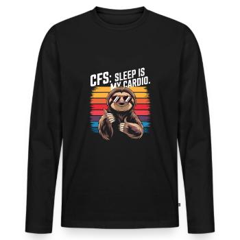 Office humor - Men's Premium Organic Long Sleeve Shirt - black - Front - Nico (187cm)