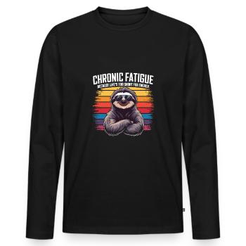 Office humor - Men's Premium Organic Long Sleeve Shirt - black - Front - Nico (187cm)