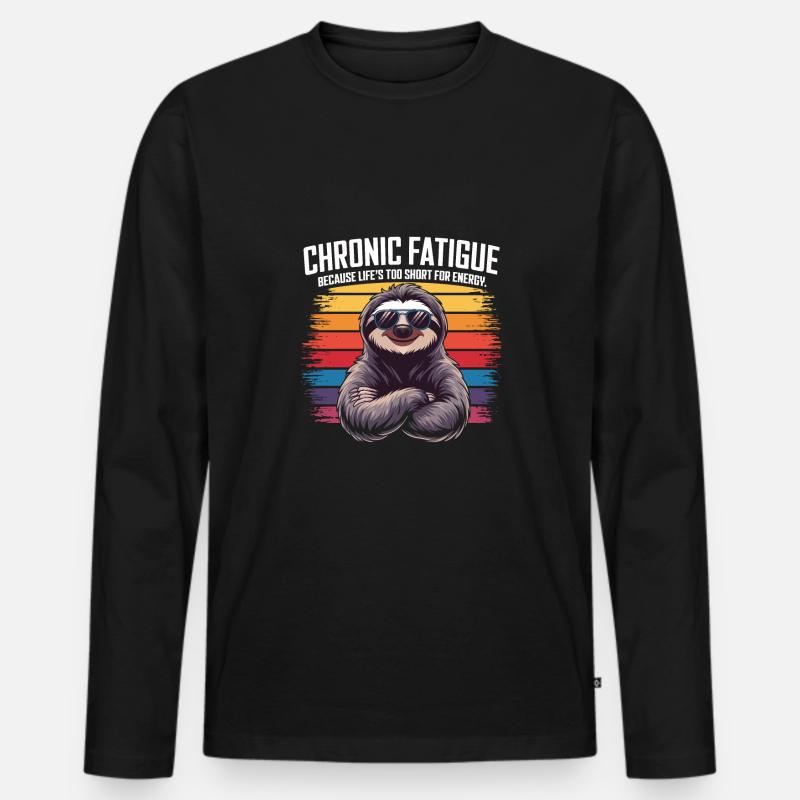 Bürohumor - Männer Premium Bio Langarmshirt - Schwarz