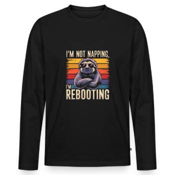 Office humor - Men's Premium Organic Long Sleeve Shirt - black - Front - Nico (187cm)