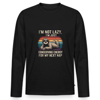 Office humor - Men's Premium Organic Long Sleeve Shirt - black - Front - Nico (187cm)