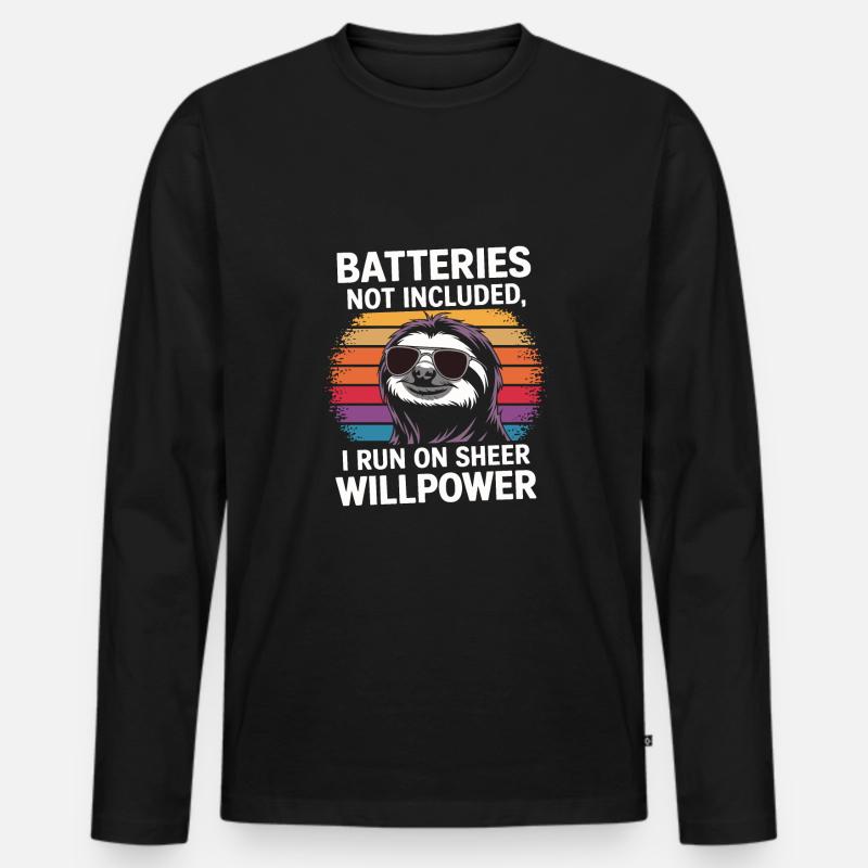 Bürohumor - Männer Premium Bio Langarmshirt - Schwarz