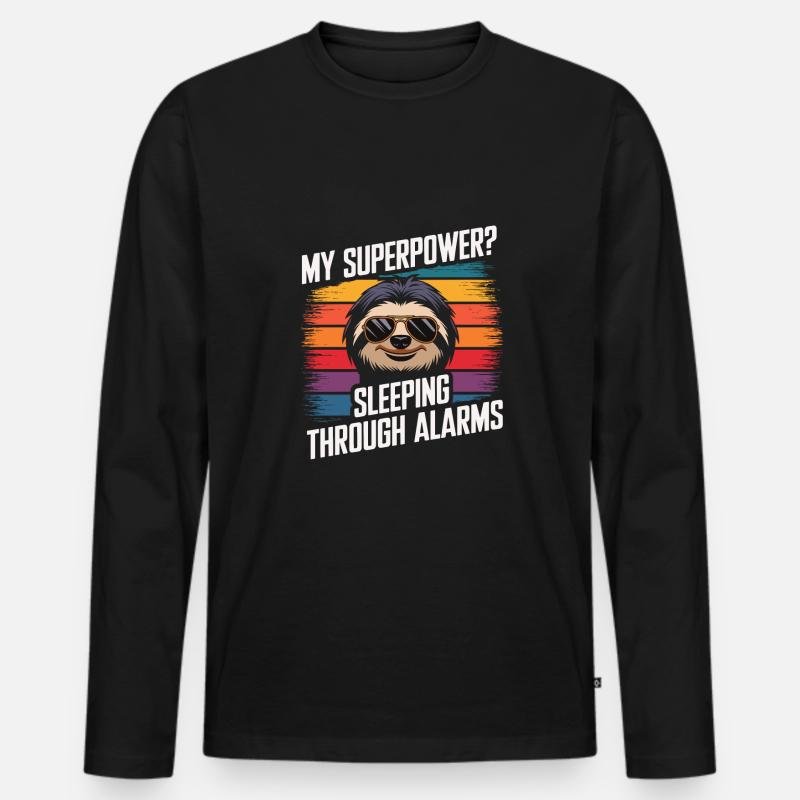 Bürohumor - Männer Premium Bio Langarmshirt - Schwarz