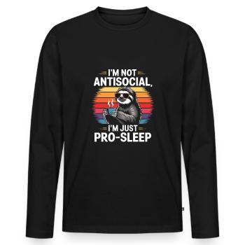 Office humor - Men's Premium Organic Long Sleeve Shirt - black - Front - Nico (187cm)