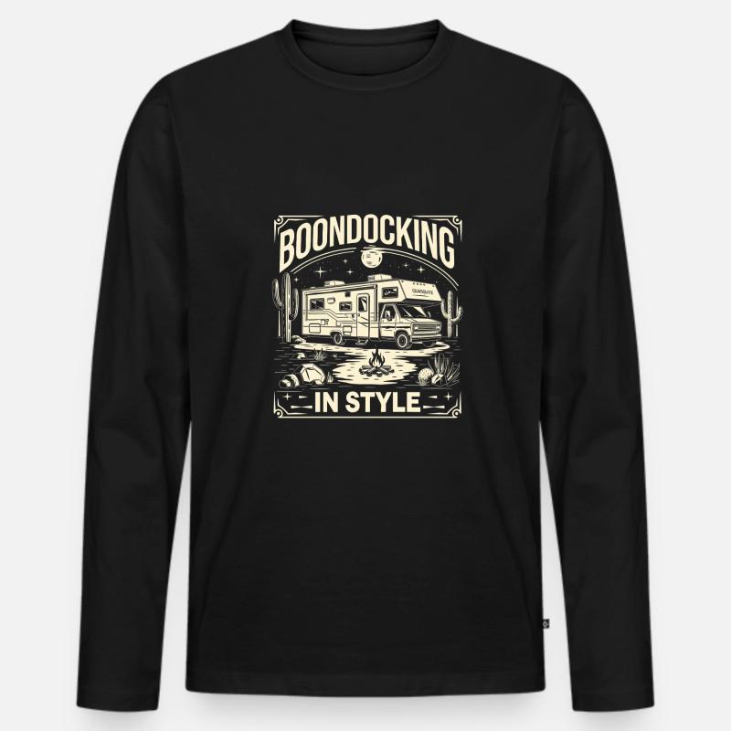 Wohnmobil - Männer Premium Bio Langarmshirt - Schwarz
