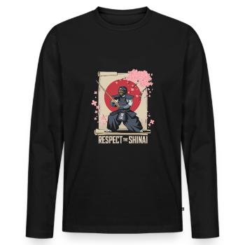 Kendo - T-shirt manches longues Premium bio Homme - noir - Devant - Nico (187cm)