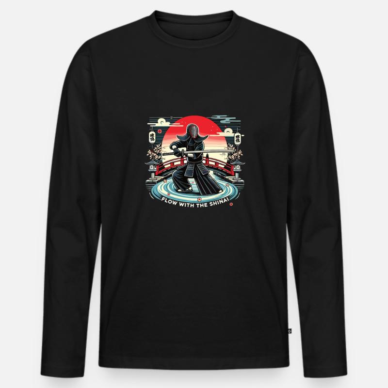 Kendo - Männer Premium Bio Langarmshirt - Schwarz