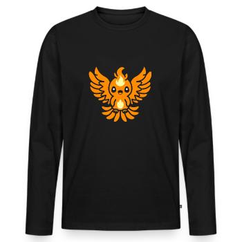 Phoenix - Men's Premium Organic Long Sleeve Shirt - black - Front - Nico (187cm)