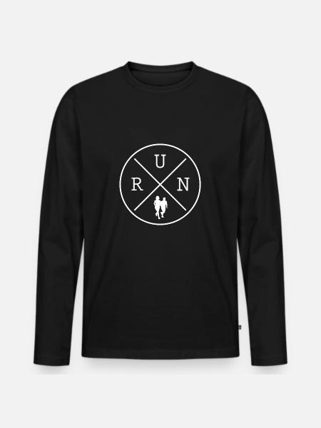 Marathon Running Team - Men's Premium Organic Long Sleeve Shirt - black