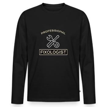 HANDYMAN: Fixologiste professionnel - T-shirt manches longues Premium bio Homme - noir - Devant - Nico (187cm)