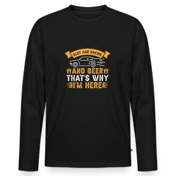 Slot Car Racing Slot Car Racing & Beer Idea - Männer Premium Bio Langarmshirt - Schwarz - Vorne - Nico (187cm)