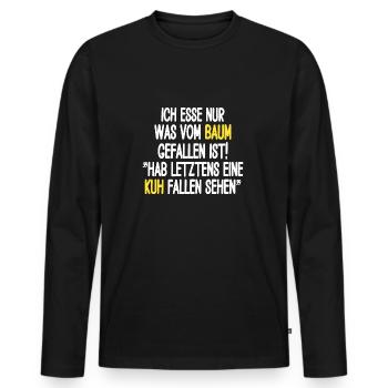 flMeat Lover Saying Carnist Meat Fanatic - Men's Premium Organic Long Sleeve Shirt - black - Front - Nico (187cm)