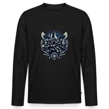 Sapeurs-pompiers pour les pompiers et le pompier - T-shirt manches longues Premium bio Homme - noir - Devant - Nico (187cm)