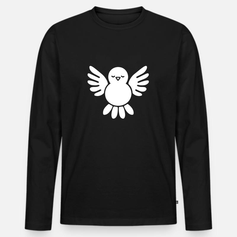 Taube - Männer Premium Bio Langarmshirt - Schwarz