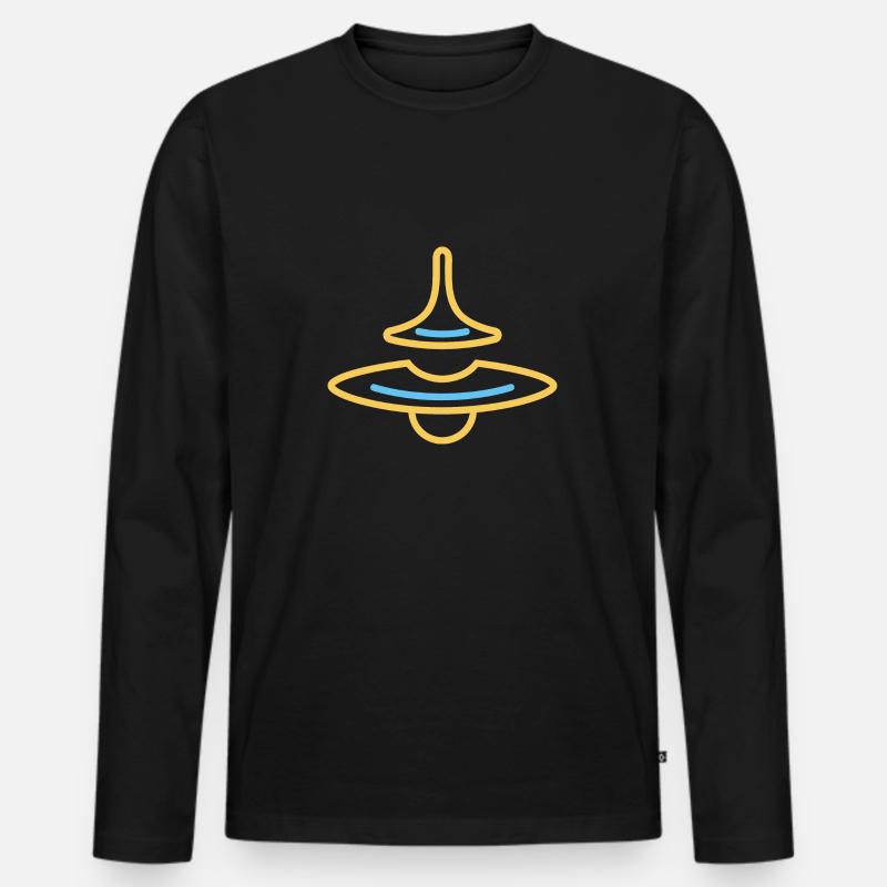 KREISEL - Männer Premium Bio Langarmshirt - Schwarz