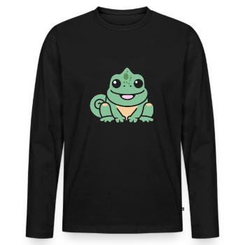 caméléon - T-shirt manches longues Premium bio Homme - noir - Devant - Nico (187cm)