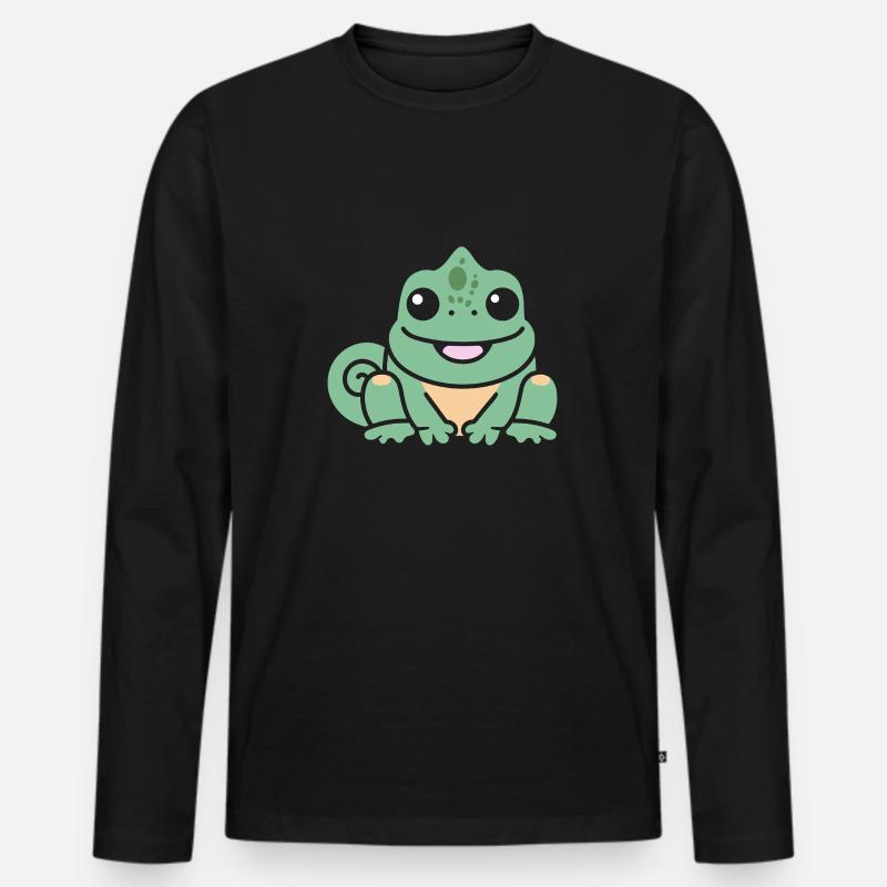 Chamäleon - Männer Premium Bio Langarmshirt - Schwarz