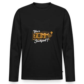 Jackpot for the year 2020 - Men's Premium Organic Long Sleeve Shirt - black - Front - Nico (187cm)