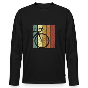Bikepacking road bike gravel bike - Men's Premium Organic Long Sleeve Shirt - black - Front - Nico (187cm)
