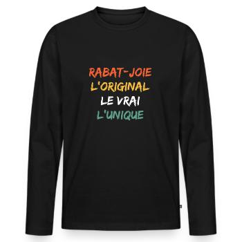 Rabat joie - T-shirt manches longues Premium bio Homme - noir - Devant - Nico (187cm)