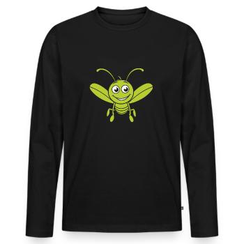 Grasshopper - Men's Premium Organic Long Sleeve Shirt - black - Front - Nico (187cm)