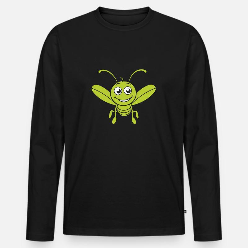 Heuschrecke - Männer Premium Bio Langarmshirt - Schwarz