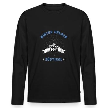 Südtirol Bozen Italien Urlaub 2025 Winter Ski Idee - Männer Premium Bio Langarmshirt - Schwarz - Vorne - Nico (187cm)