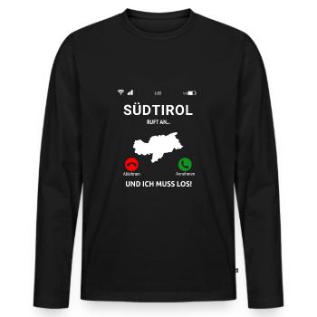 Südtirol Bozen Italien Urlaub Winter Ski Idee - Männer Premium Bio Langarmshirt - Schwarz - Vorne - Nico (187cm)