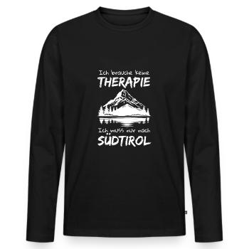 Südtirol Bozen Italien Urlaub Winter Ski Idee - Männer Premium Bio Langarmshirt - Schwarz - Vorne - Nico (187cm)