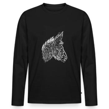 ass - Men's Premium Organic Long Sleeve Shirt - black - Front - Nico (187cm)