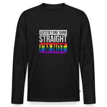 Straight Love Parade Pride Liebe Regenbogen CSD - Männer Premium Bio Langarmshirt - Schwarz - Vorne - Nico (187cm)
