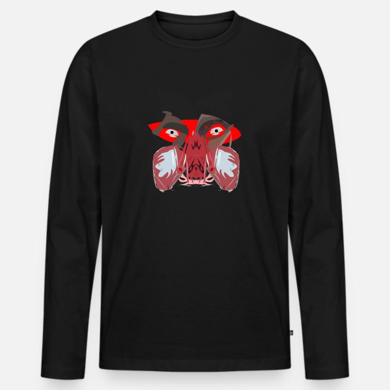 Lackierer Affengesicht - Männer Premium Bio Langarmshirt - Schwarz