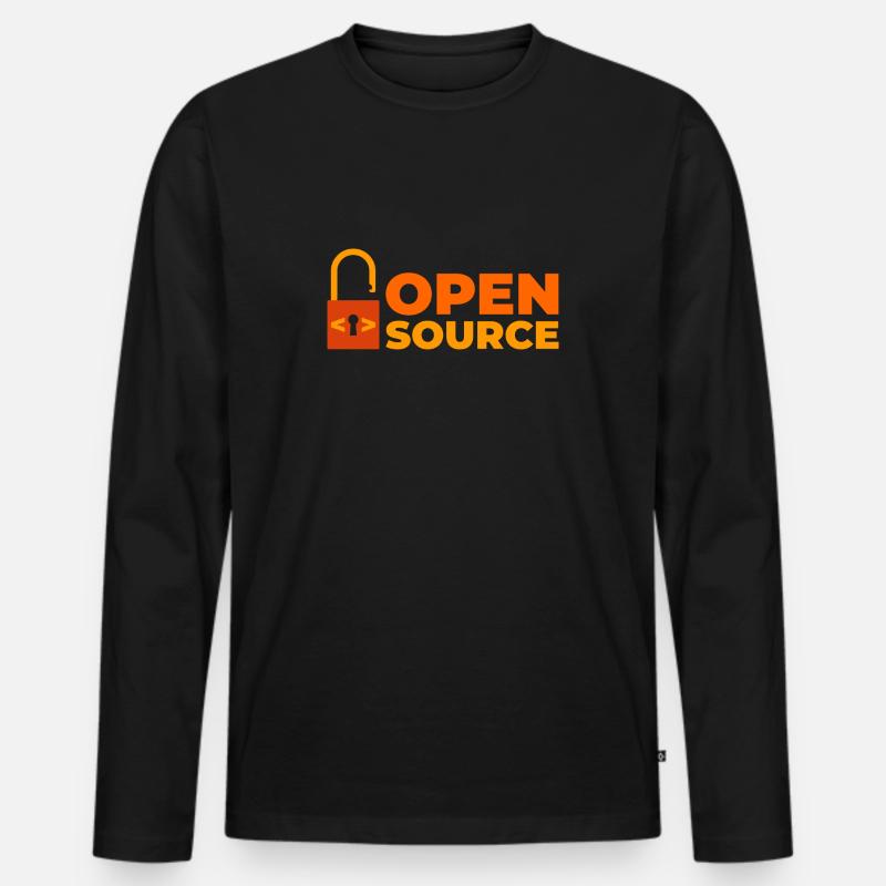 Quelloffen - Männer Premium Bio Langarmshirt - Schwarz