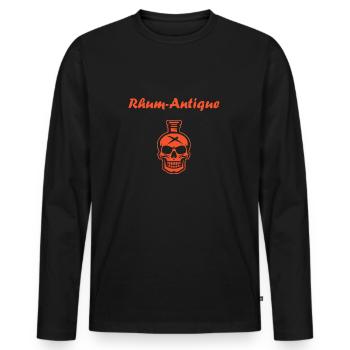 Rhum antique - T-shirt manches longues Premium bio Homme - noir - Devant - Nico (187cm)